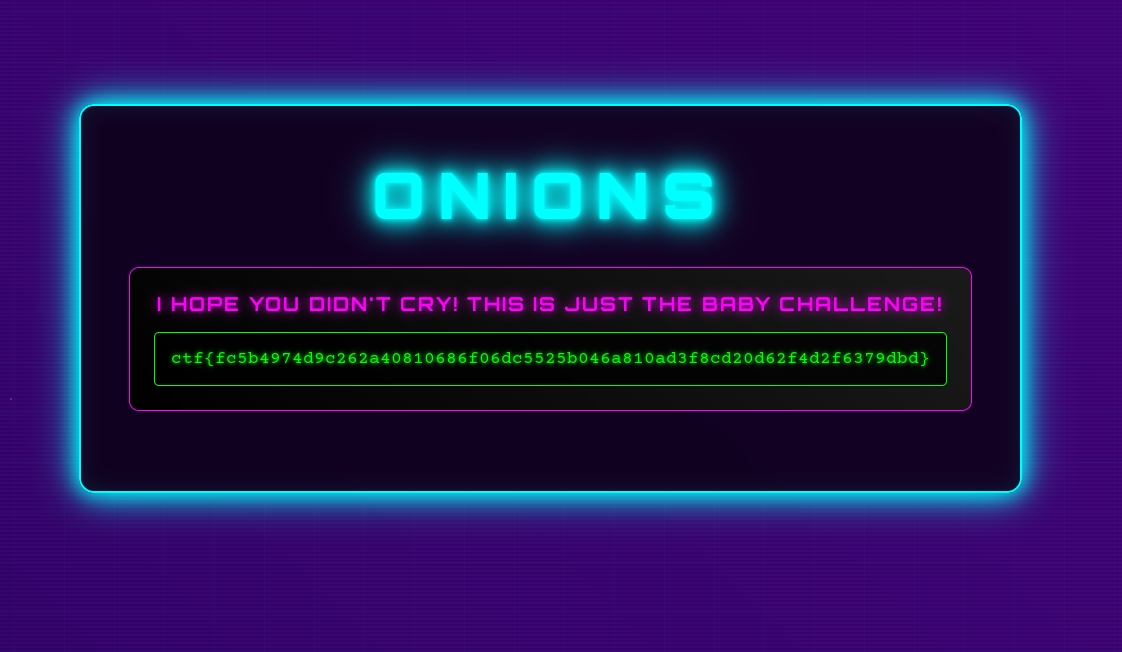 Screenshot della pagina .onion